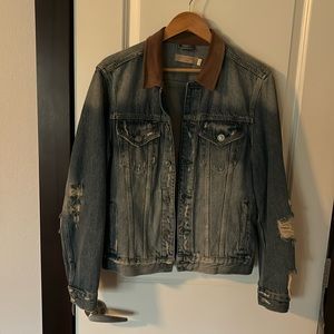 ALLSAINTS denim jacket with suede collar